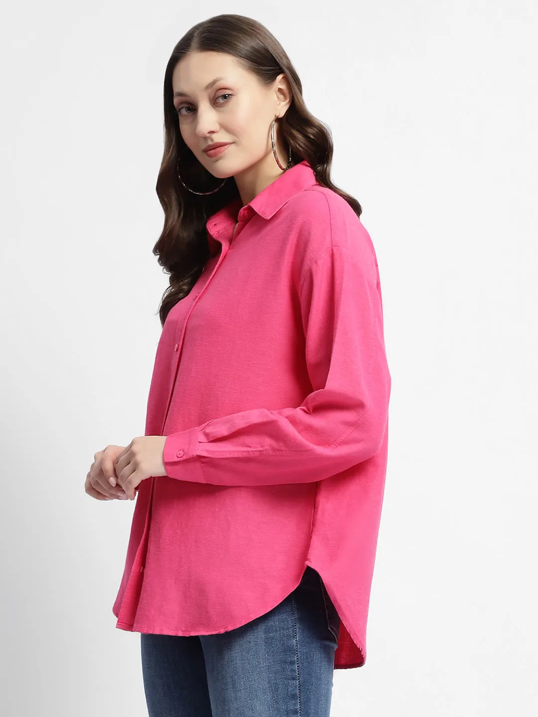 Madame Cotton Blend Pink Shirt