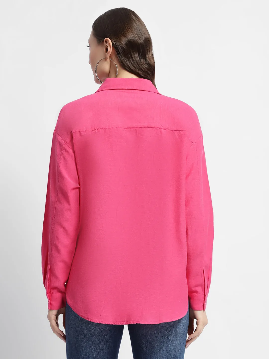 Madame Cotton Blend Pink Shirt