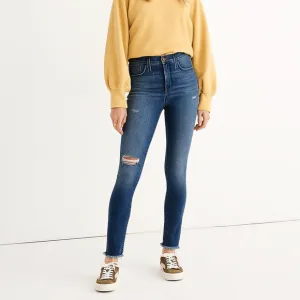 MADEWELL 9&quot; Mid-Rise Roadtripper Jeans Bardwell Wash Fluffy Hem Edition {3E35}
