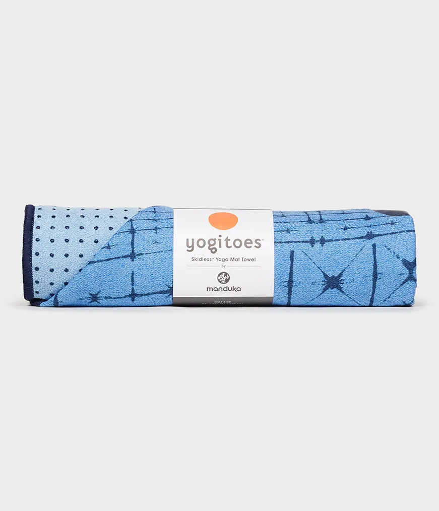 Manduka Yogitoes Skidless Yoga Mat Towel 71''- Star Dye Clear Blue 2.0