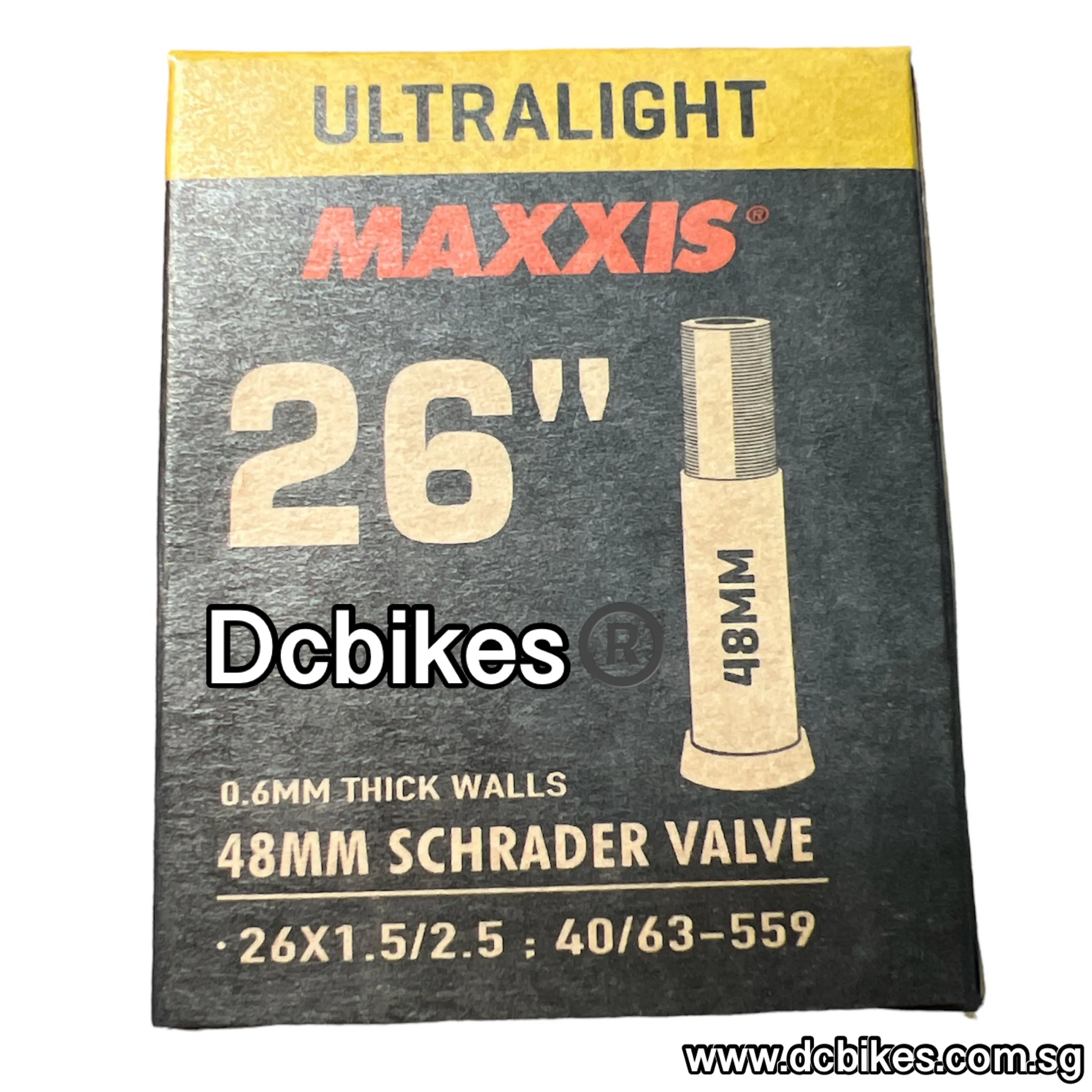 Maxxis 26 X 1.50/2.50 | 27.5/29 X 1.75/2.4 Presta | Schrader 48mm UltraLight MTB Tube