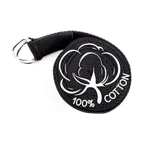 MINDMAKER - Yoga Strap with Ebook - Durable Cotton Exercise Straps w/Adjustable D-Ring Buckle for Stretching, General Fitness, Flexibility and Physical Therapy