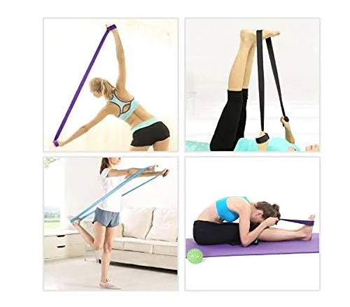 MINDMAKER - Yoga Strap with Ebook - Durable Cotton Exercise Straps w/Adjustable D-Ring Buckle for Stretching, General Fitness, Flexibility and Physical Therapy