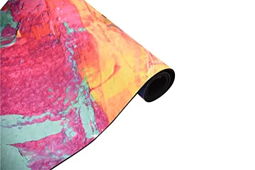 MOOR Premium Design Suede 72 x 24 Inch 6mm Pastel Print Yoga Mat Non Slip High Density Anti-Tear Fitness Exercise Floor Pilates Workout