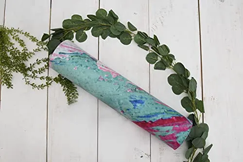 MOOR Premium Design Suede 72 x 24 Inch 6mm Pastel Print Yoga Mat Non Slip High Density Anti-Tear Fitness Exercise Floor Pilates Workout