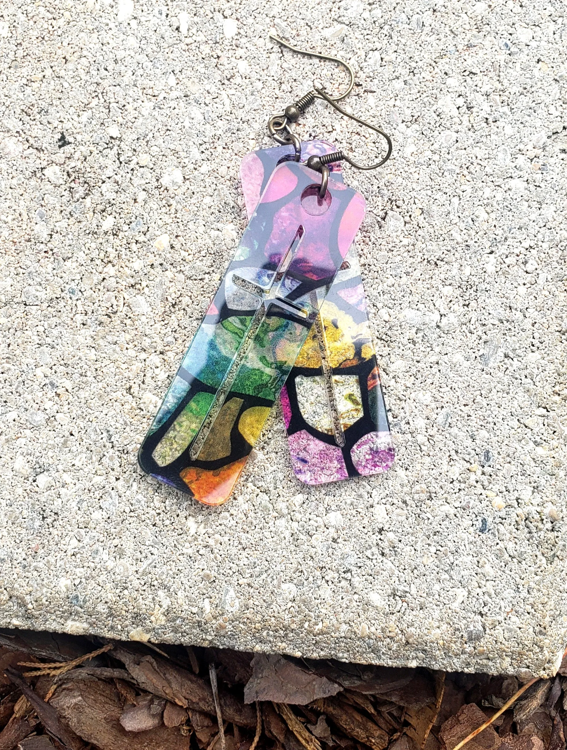 Mosaic Cross Earrings