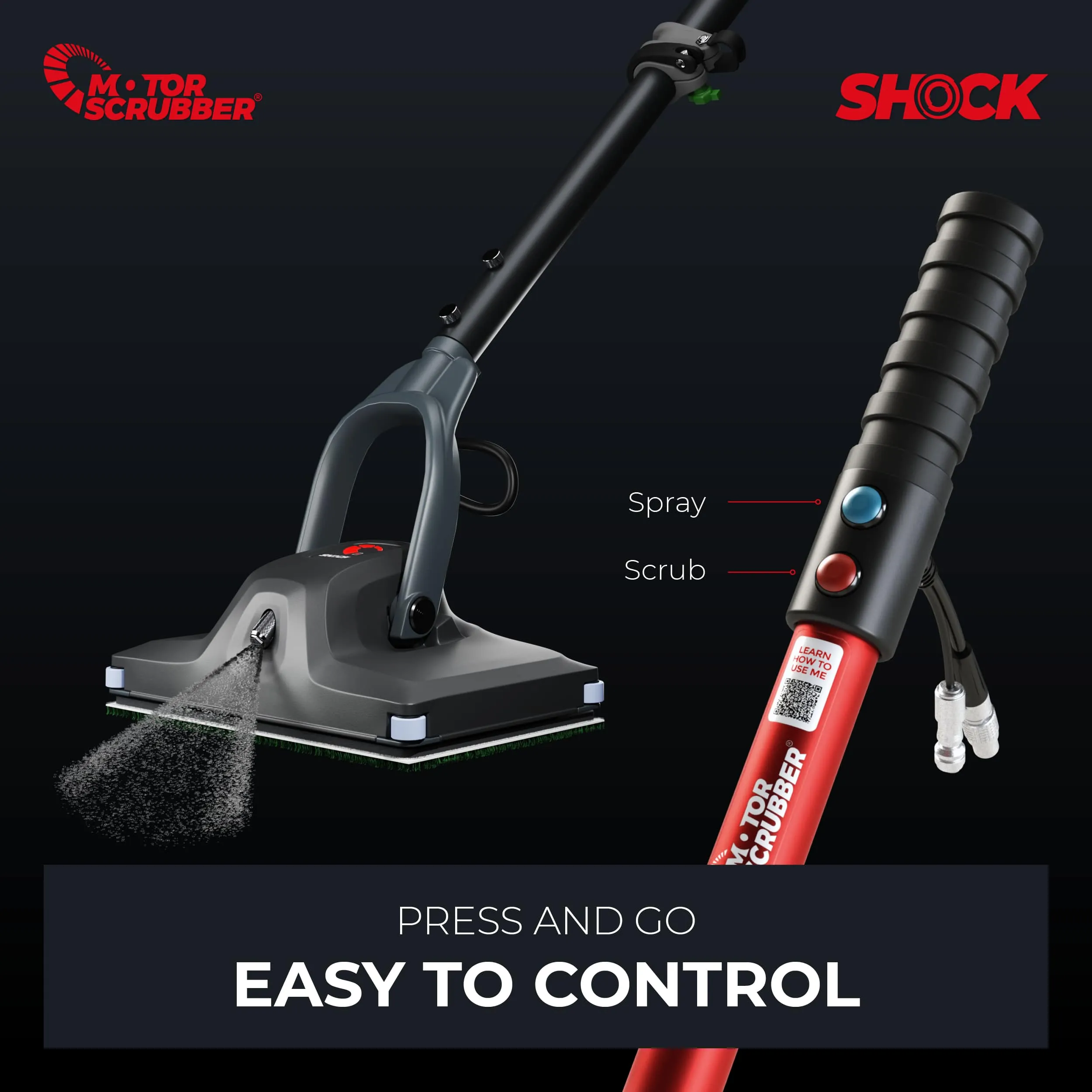 MOTORSCRUBBER Shock Cordless Battery Operated Scrubber No Backpack