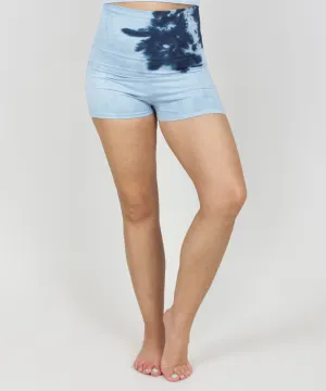 Mountain Storm Tie Dye Yoga Shorts