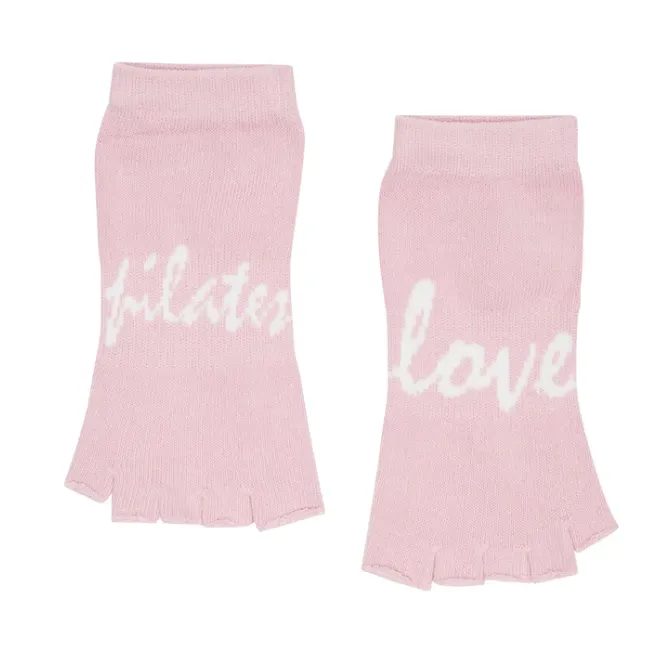 MoveActive Toeless Non Slip Grips Socks - Love Pilates Dusty Pink