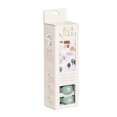 Muslin & 2 Pram Peg Box Set - Country Farm