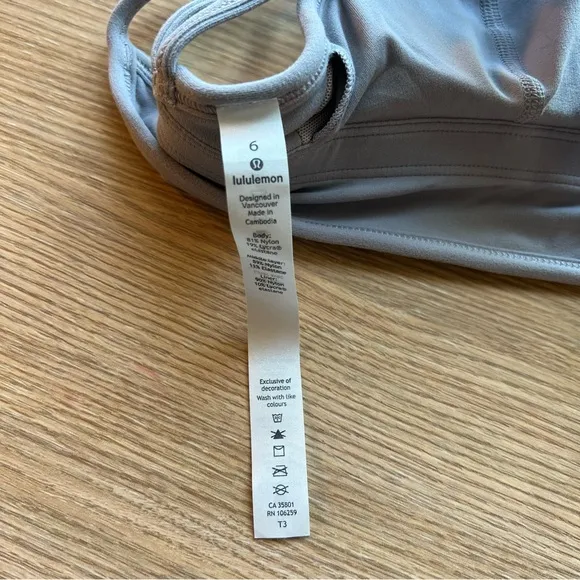 New Lululemon Radiant Rhapsody BraLavender Grey Size 6