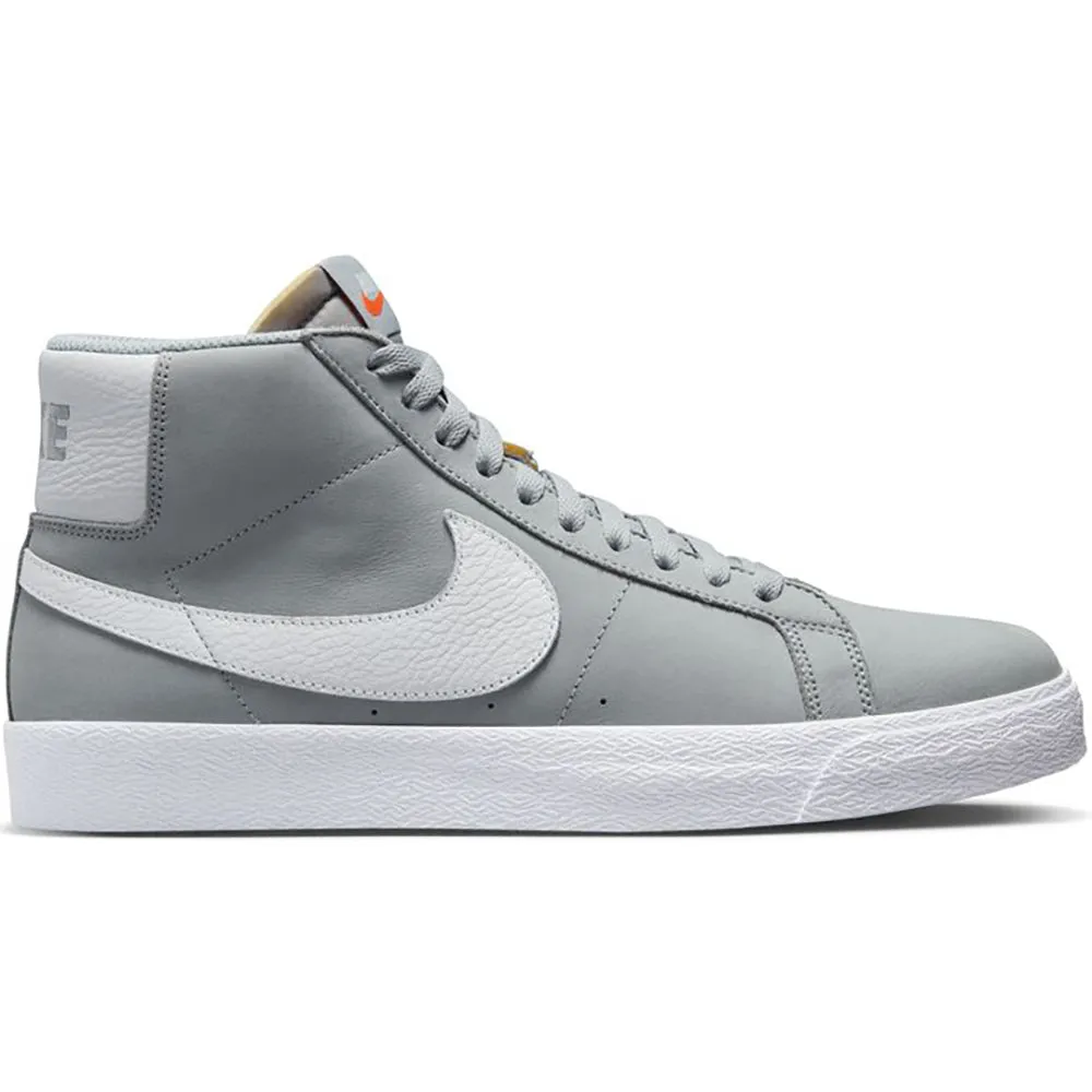 Nike SB Orange Label Zoom Blazer Mid ISO Shoes Wolf Grey/White-Wolf Grey