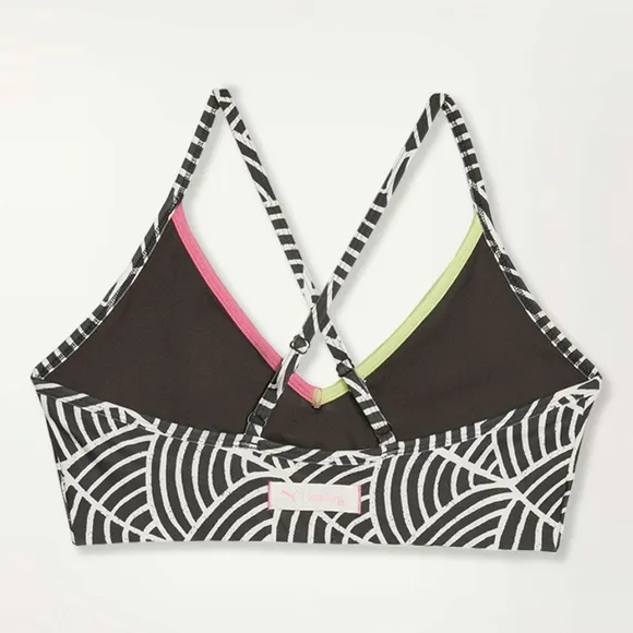 NWT PUMA x lemlem Black Patterned Low Impact Sports Bra S