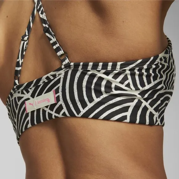 NWT PUMA x lemlem Black Patterned Low Impact Sports Bra S