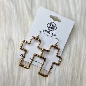 Open Cross earrings - Gold