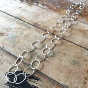 Organic oval handmade chain necklace
