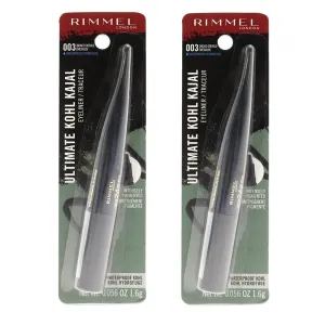 Pack of 2 Rimmel London Ultimate Kohl Kajal Waterproof Eyeliner, Smoked Emerald 003