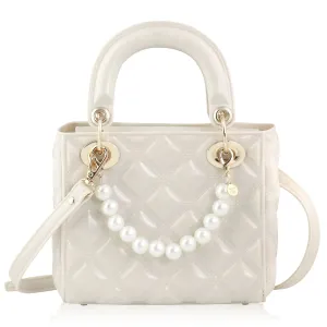 PEARL QUILTED JELLY PURSE -IVORY
