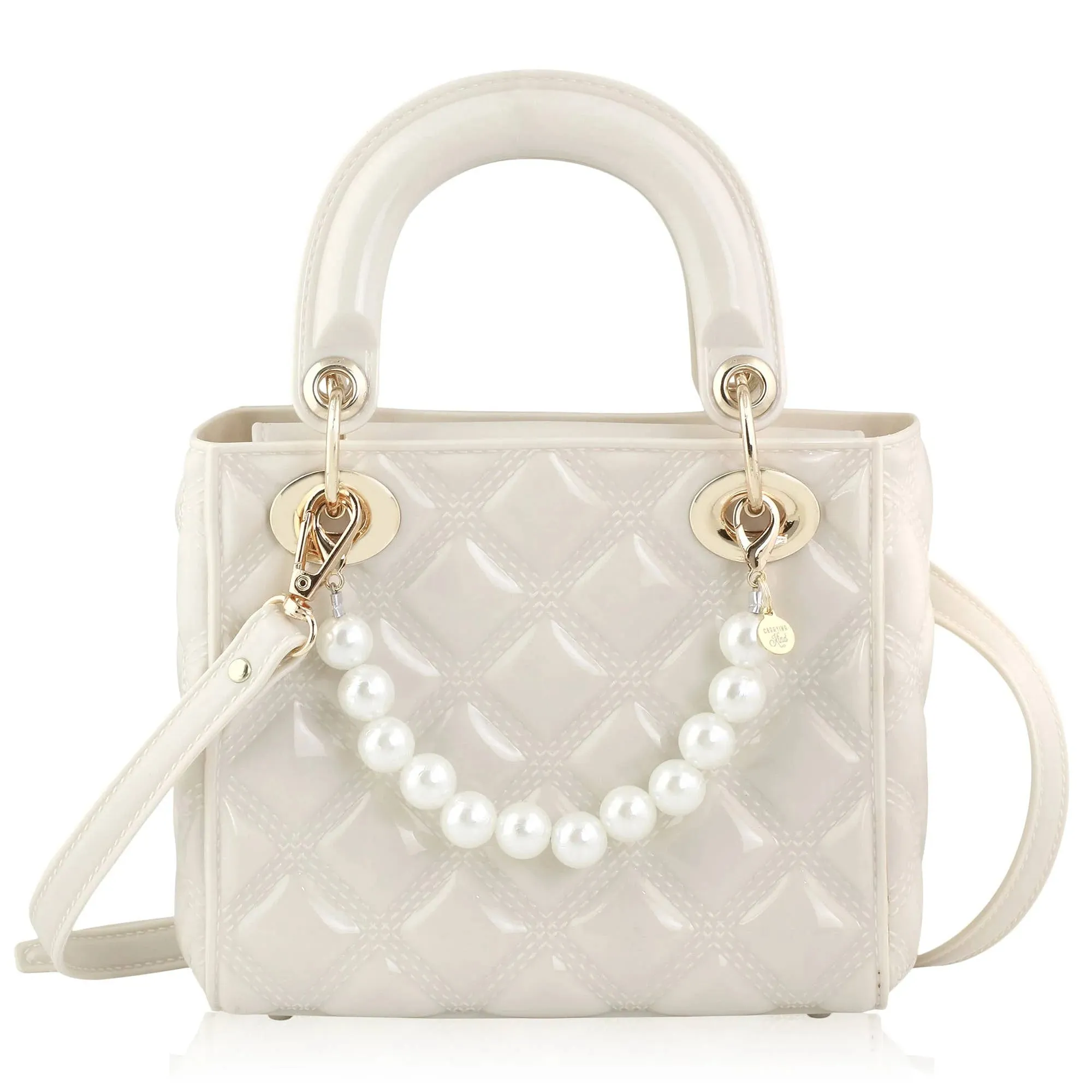 PEARL QUILTED JELLY PURSE -IVORY