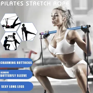 Portable Pilates Stick Resistance Band Fitness Equipments