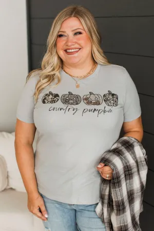 "Country Pumpkin" Graphic Tee- Grey