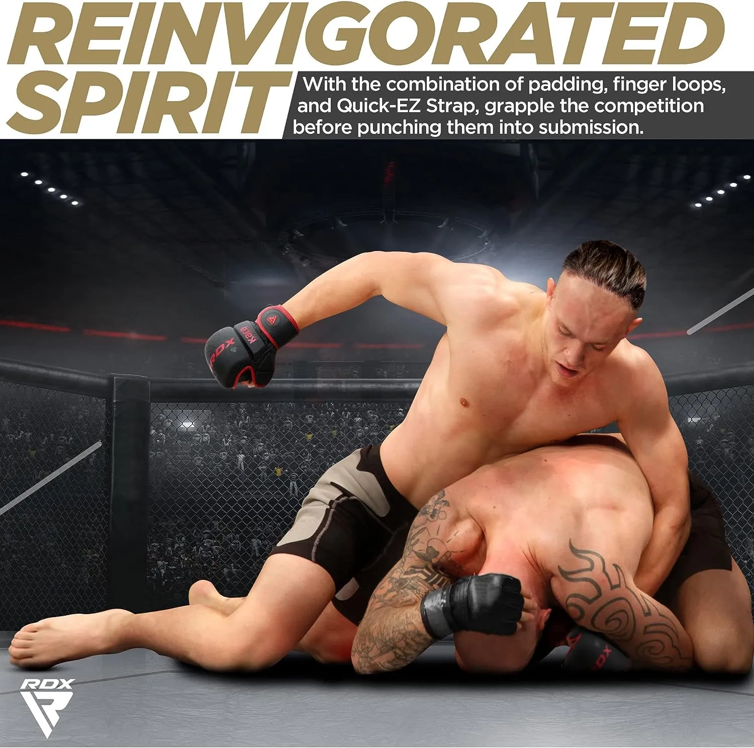 RDX F6 KARA SHOOTER GOLDEN MMA GRAPPLING GLOVES WITH BEST KNUCKLE PROTECTION