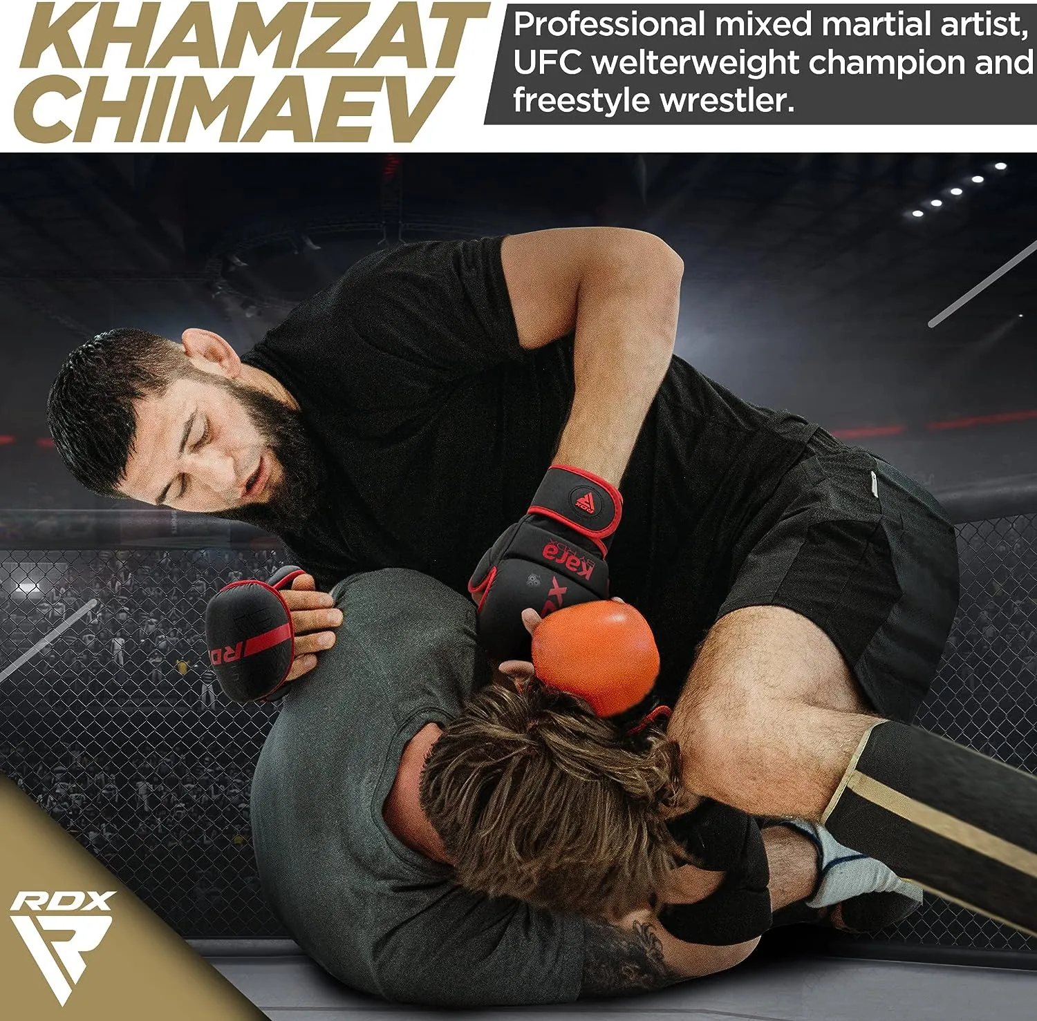 RDX F6 KARA SHOOTER GOLDEN MMA GRAPPLING GLOVES WITH BEST KNUCKLE PROTECTION