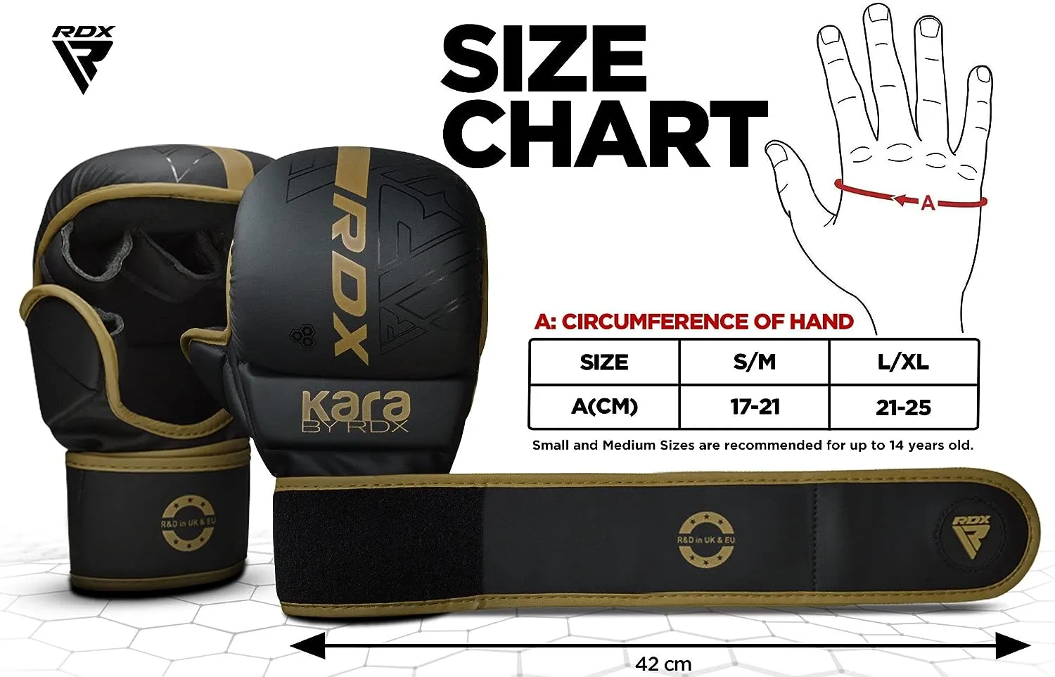 RDX F6 KARA SHOOTER GOLDEN MMA GRAPPLING GLOVES WITH BEST KNUCKLE PROTECTION