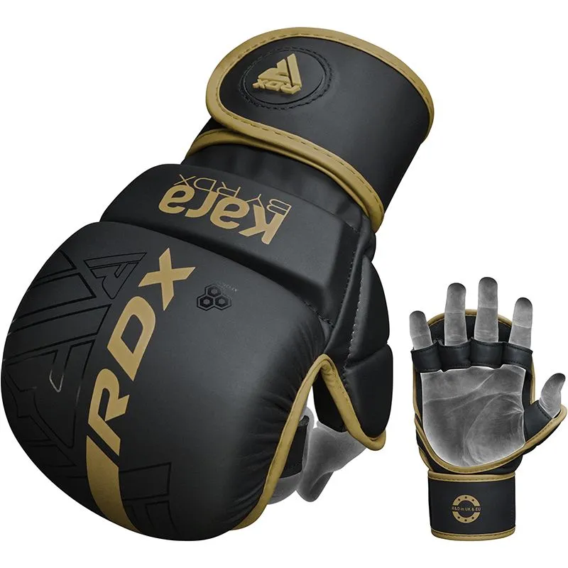 RDX F6 KARA SHOOTER GOLDEN MMA GRAPPLING GLOVES WITH BEST KNUCKLE PROTECTION