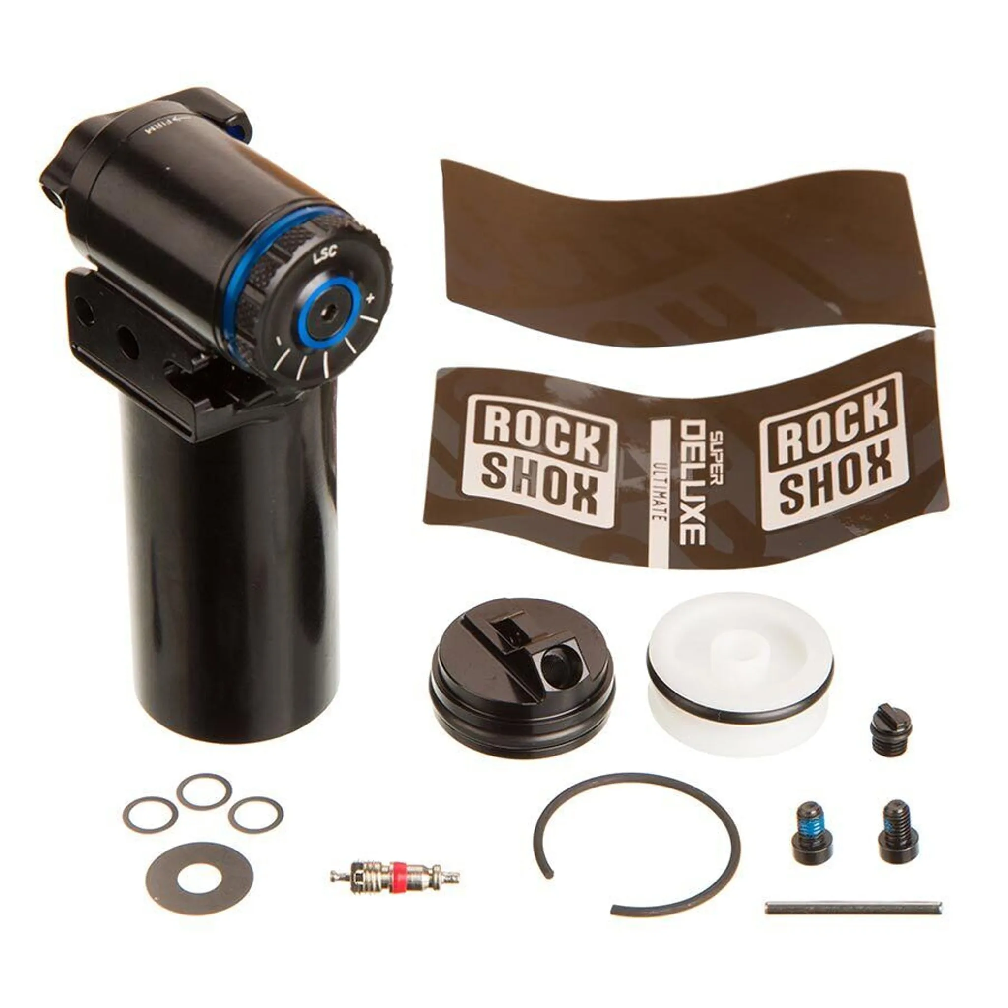 REAR SHOCK RESERVOIR ASSEMBLY - (INCLUDES RESERVOIR, INTERNALS, CAP SCREWS, & NECK) -SUPER DELUXE C1/SUPER DELUXE COIL B1, ULTIMATE RC2T (2023 )