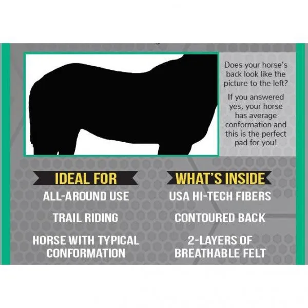 Reinsman Square Contour Bronco Black Tacky-Too Backed Pad