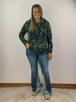 Retro Print Lightweight Hoodie