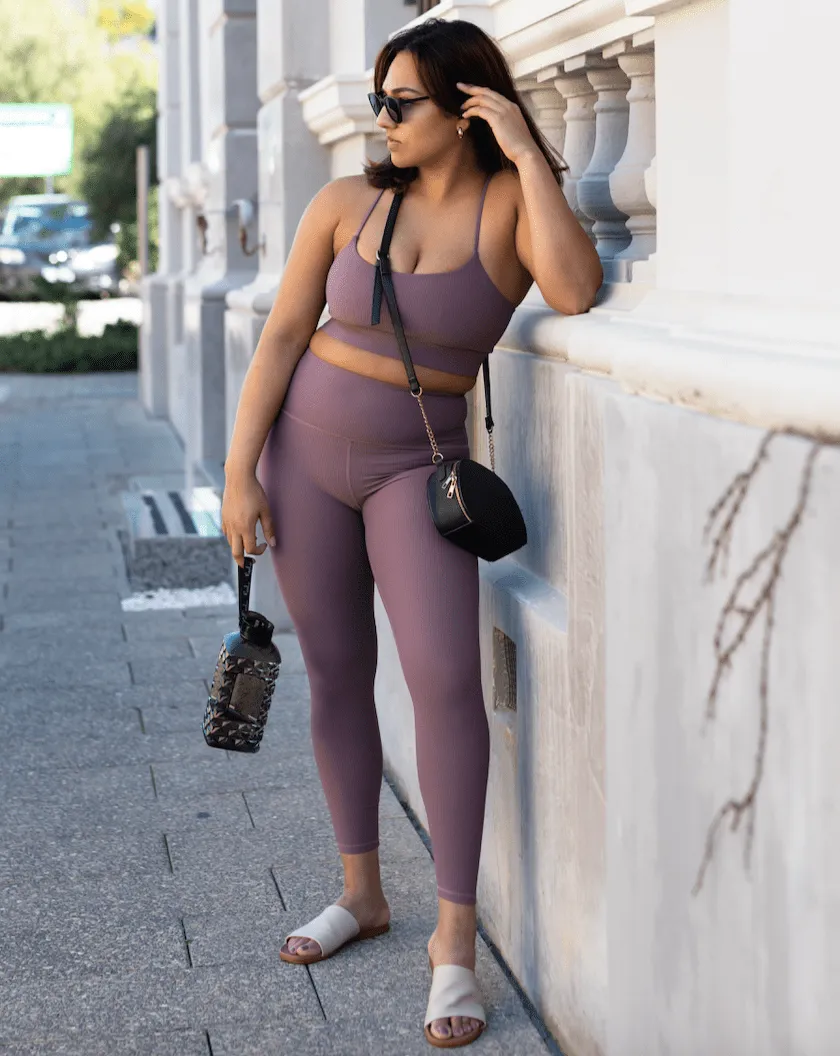 Ribbed Leggings - Berry