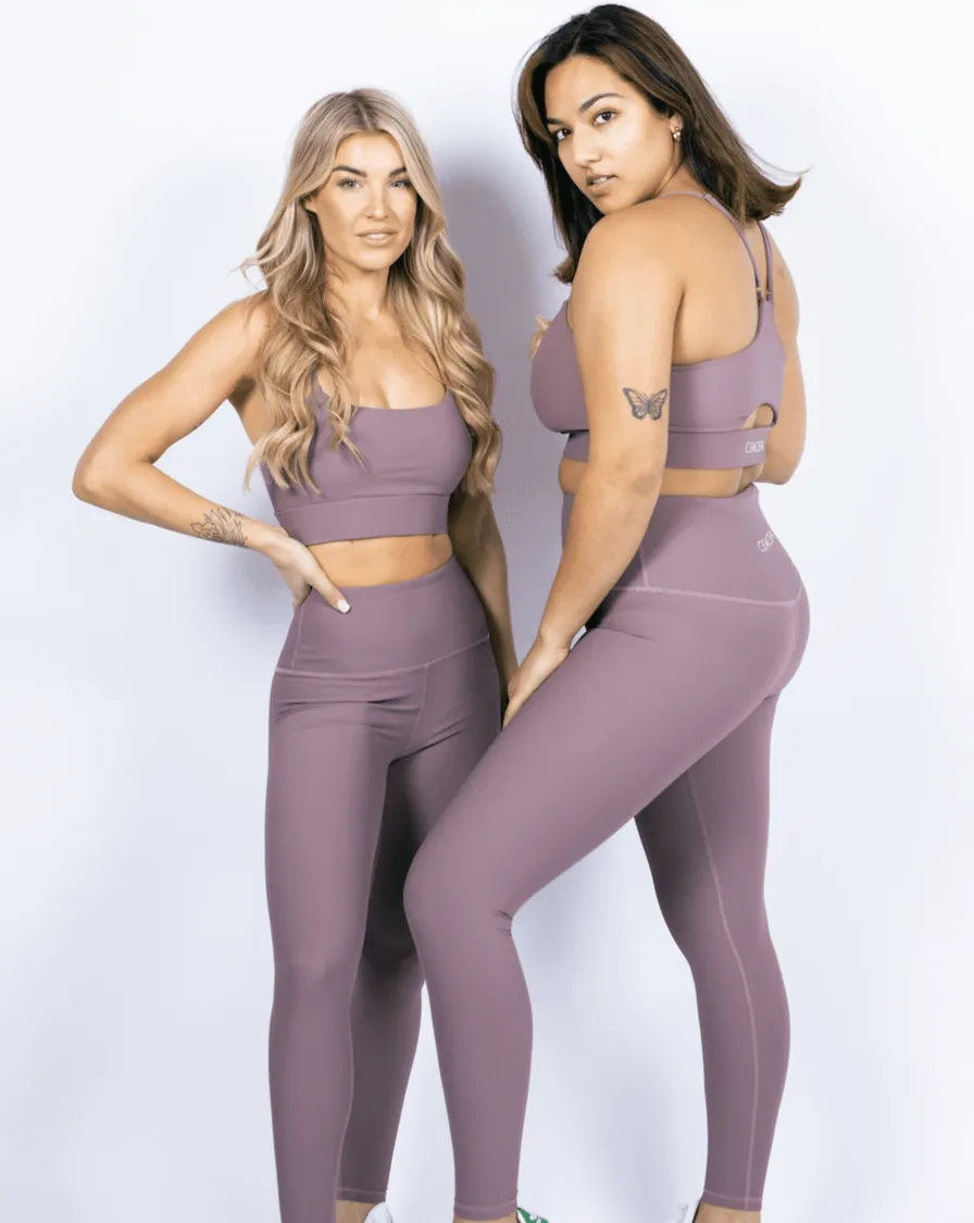 Ribbed Leggings - Berry