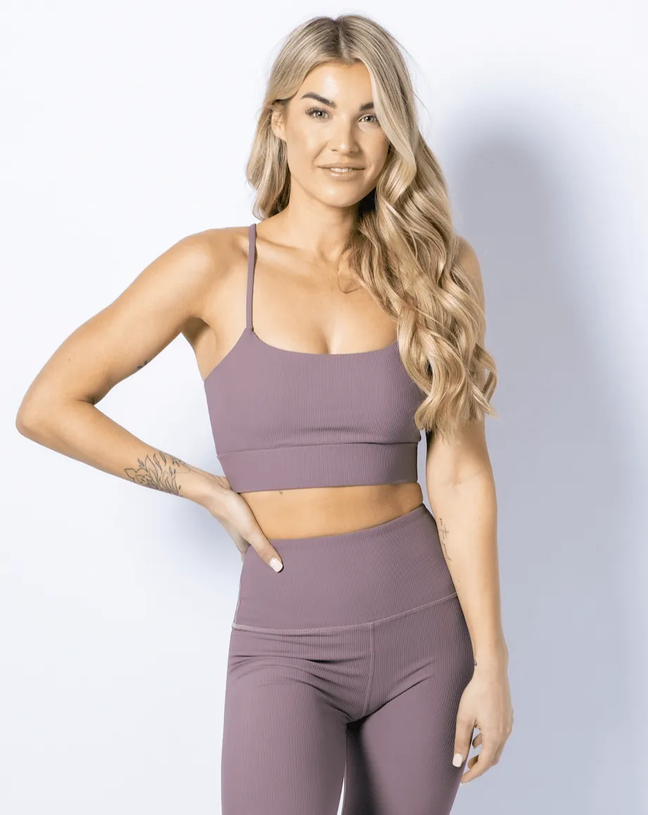 Ribbed Leggings - Berry