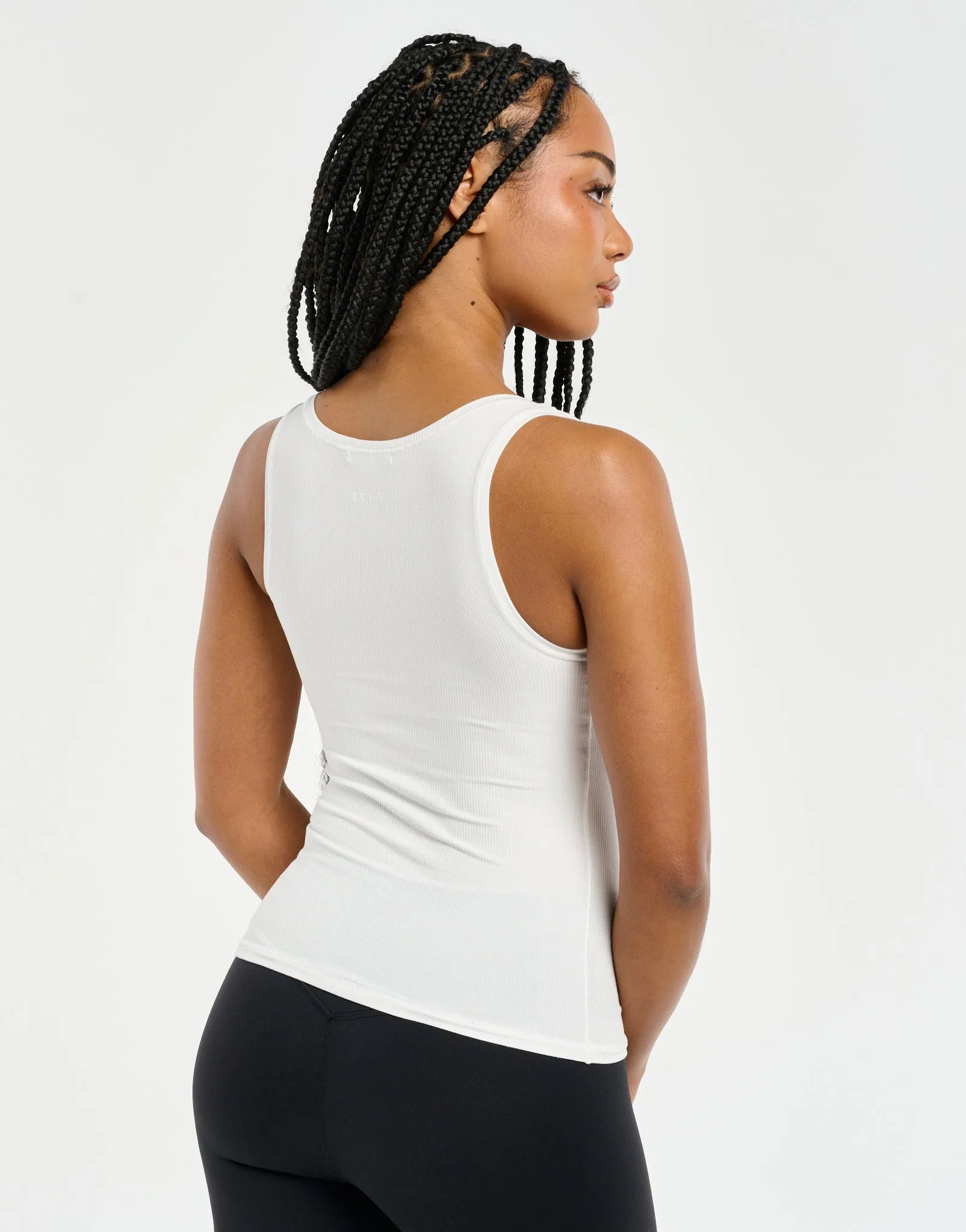 Ribbed Sculpt Tank - White