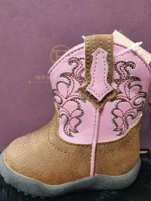 Roper Cowbaby Blaze Tan/Pink Boots