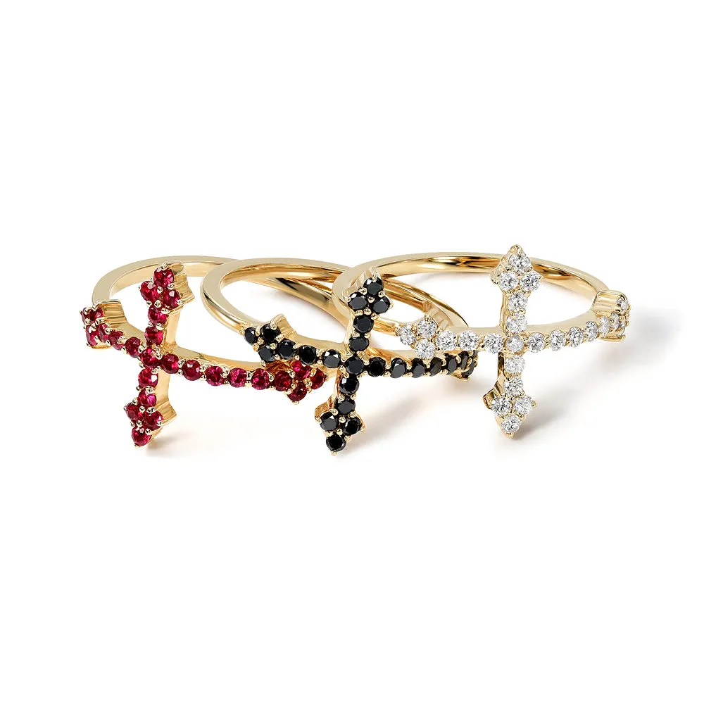 Ruby Cross Your Fingers Ring