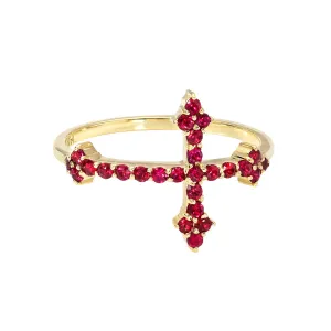Ruby Cross Your Fingers Ring