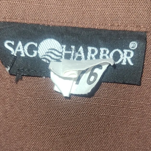 Sag Harbor Brown Blazer Lightweight Breathable Button Classic Pockets Hip Length