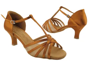 SERA16612 Dark Tan Satin & Flesh Mesh