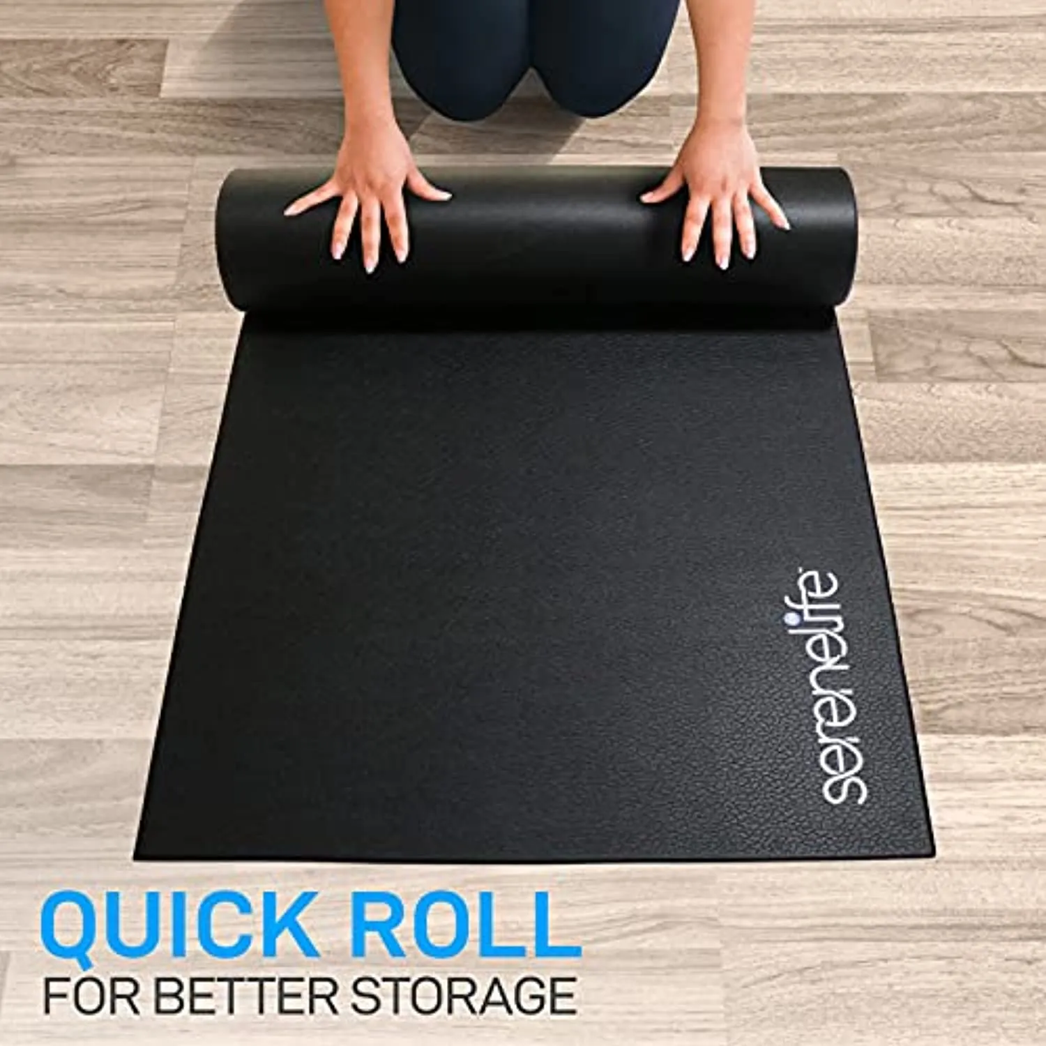 SereneLife Premium Portable Fitness Exercise Mat - 36" x 72" Non-Slip Gym Training Equipment Floor Protection - Yoga, Workout, Jump Rope - for Bigger Treadmill, Elliptical, Bike, Bench, Power Rack