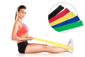 SET OF 5 SIZES RESISTANCE EXERCISE MINI BANDS GYM STRENGTH