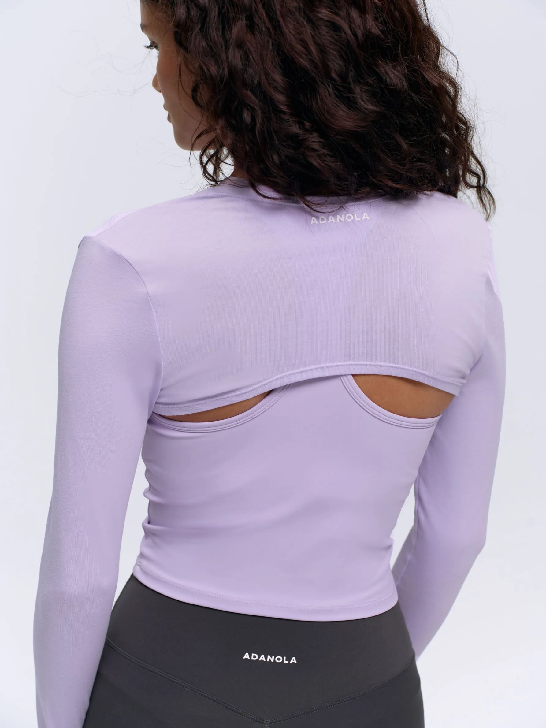 Sheer Cropped Bolero  - Lilac Purple