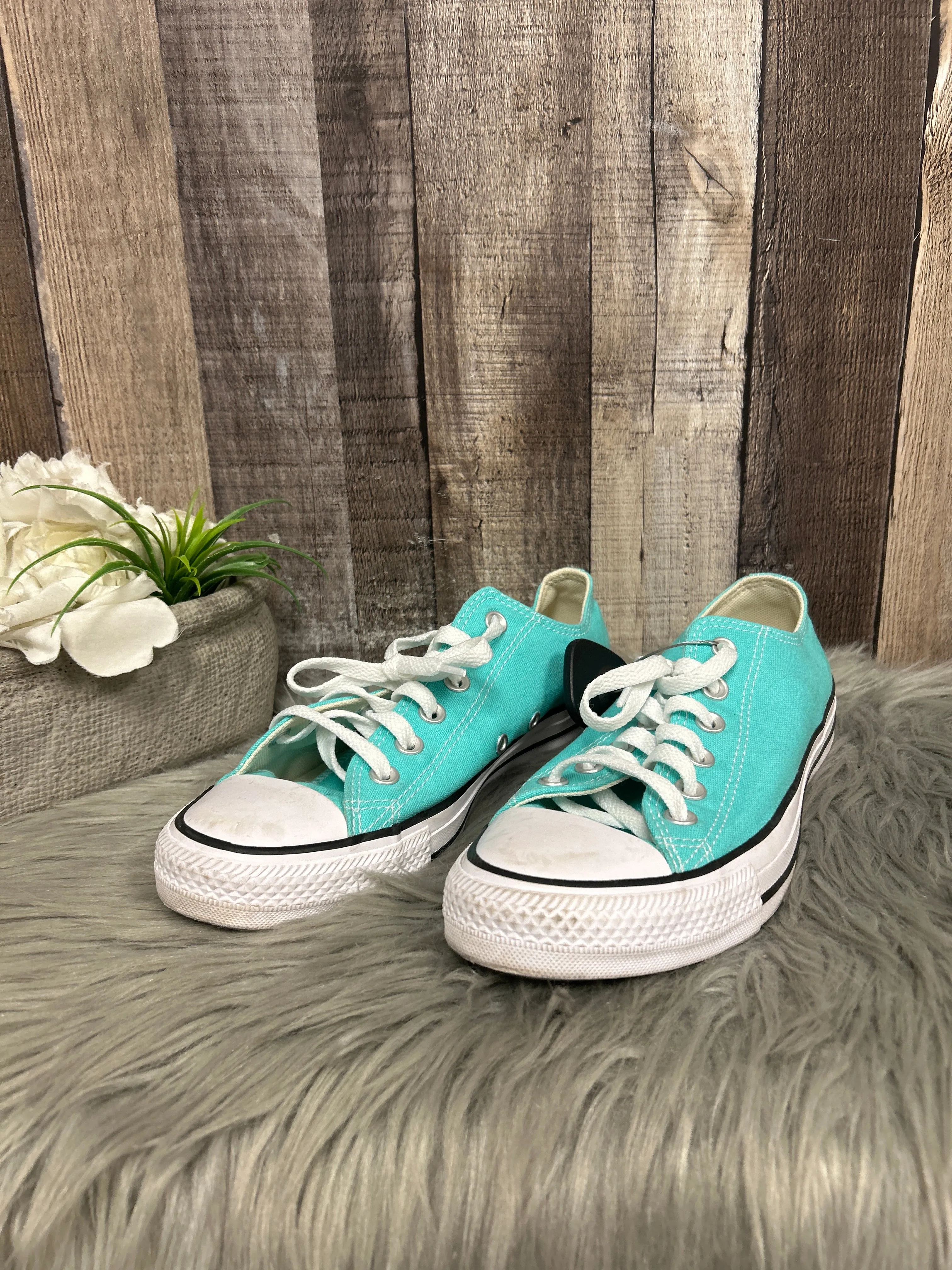 Shoes Sneakers By Converse In Teal, Size: 8