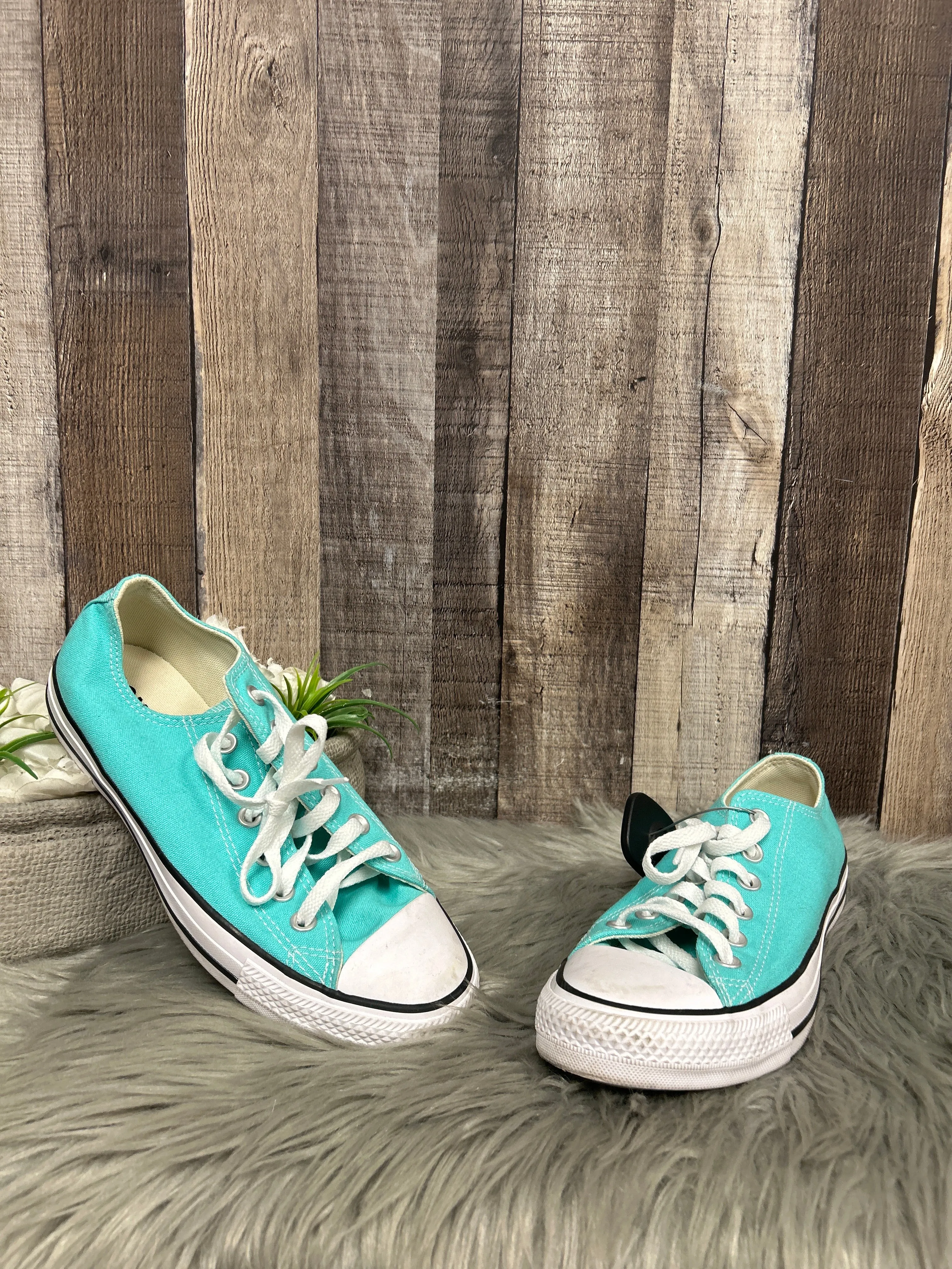Shoes Sneakers By Converse In Teal, Size: 8