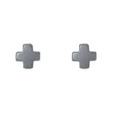 Signature Cross Stud Earring- Charcoal