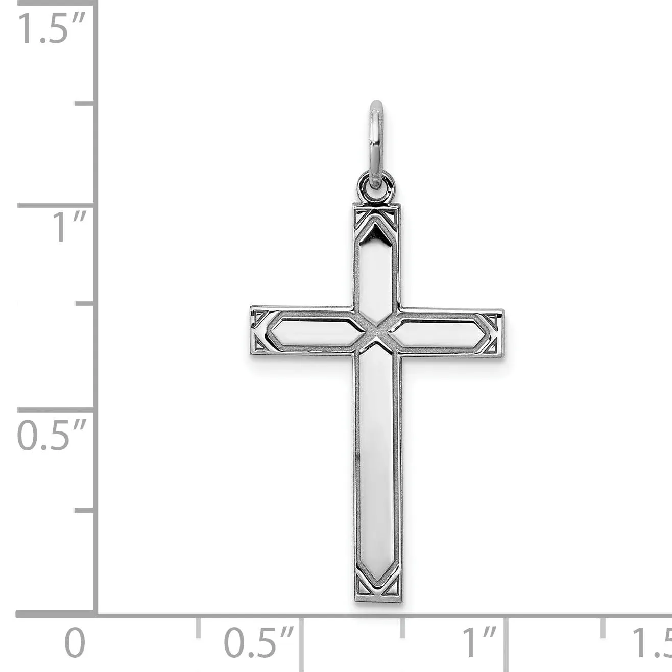 Silver Laser Designed Latin Cross Pendant