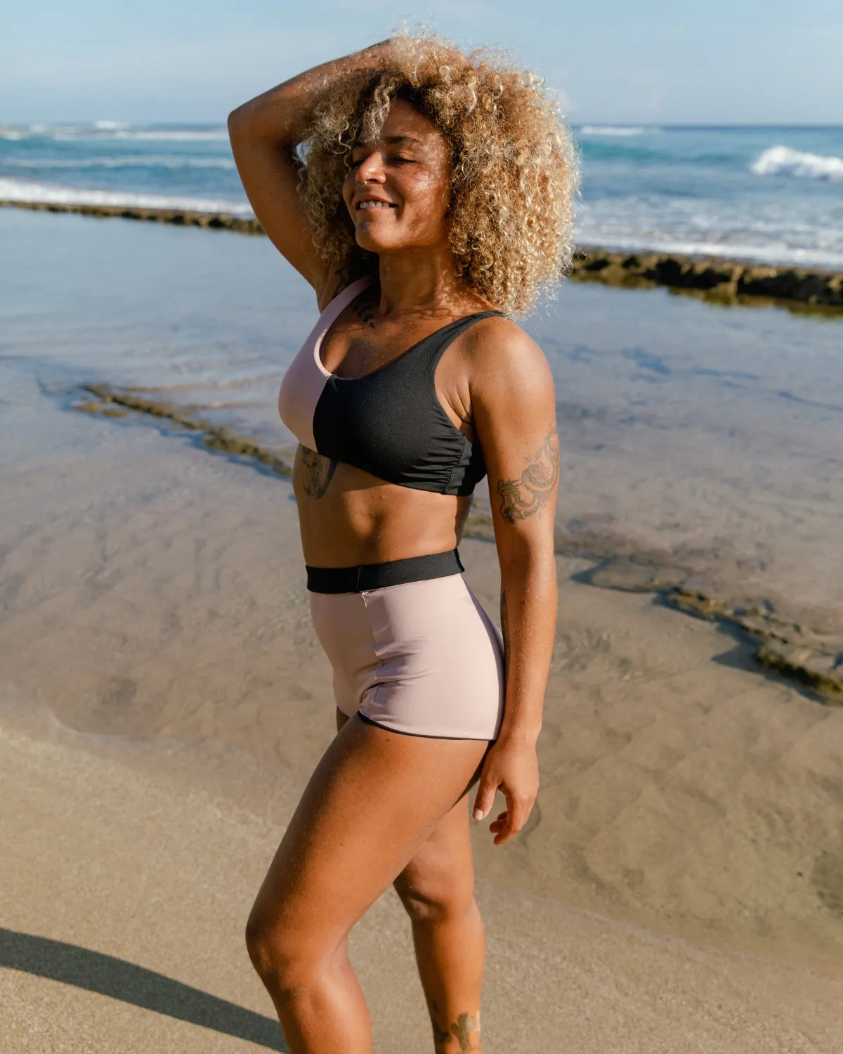 Sirena Bikini Top - Misty Rose / Volcanic Black