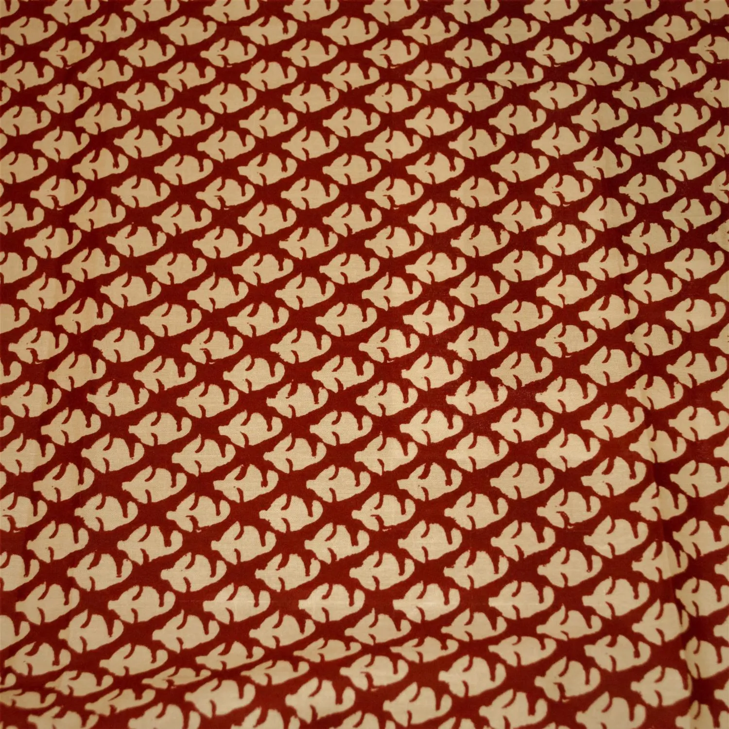Small Leaves on Burgundy With Black Border